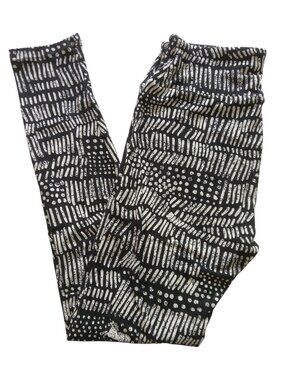 LuLaRoe Buttery Soft Leggings Black & White Womens Size One Size  #021